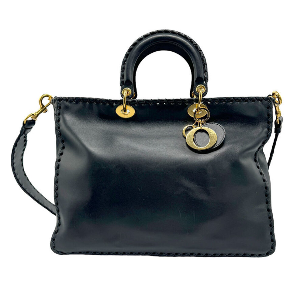 Christian Dior 2way Shoulder Bag leather Black